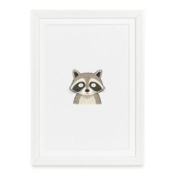 PETITS ACTIVISTES | Raccoon - Affiche encadrée (27 × 37 cm) - blanc - Devant