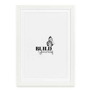 Build Yourself Motivational Butterfly Tee - Framed poster (27 × 37 cm) - white - Front