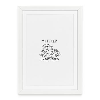 Loutre détendue - Otterly Insouciée - Affiche encadrée (27 × 37 cm) - blanc - Devant