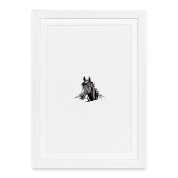 Stylized Black Horse - Framed poster (27 × 37 cm) - white - Front