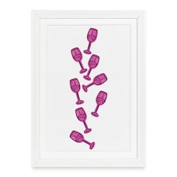 Weinglas Sektglas Symbol Wein - Affiche encadrée (27 × 37 cm) - blanc - Devant