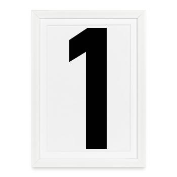 1. 1 AN. 1er ANNIVERSAIRE. ANNIVERSAIRE 1 AN - Affiche encadrée (27 × 37 cm) - blanc - Devant