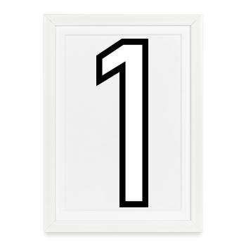 1. 1 AN. 1er ANNIVERSAIRE. ANNIVERSAIRE 1 AN - Affiche encadrée (27 × 37 cm) - blanc - Devant
