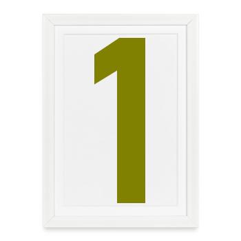 1. 1 AN. 1er ANNIVERSAIRE. ANNIVERSAIRE 1 AN - Affiche encadrée (27 × 37 cm) - blanc - Devant