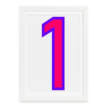 1. 1 AN. 1er ANNIVERSAIRE. ANNIVERSAIRE 1 AN - Affiche encadrée (27 × 37 cm) - blanc - Devant