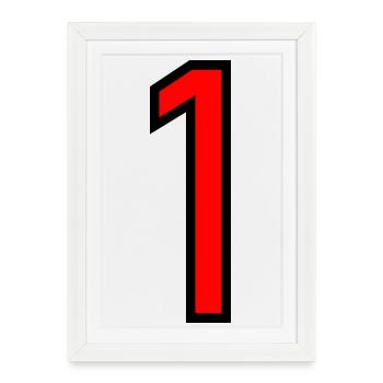 1. 1 Jahr. 1. JUBILÄUM. 1-JÄHRIGES JUBILÄUM - Gerahmtes Poster (27 × 37 cm) - Weiß - Vorne