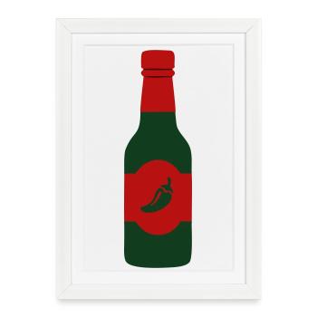 Hot Sauce Chili Sauce Spicy Food BBQ Crew - Framed poster (27 × 37 cm) - white - Front
