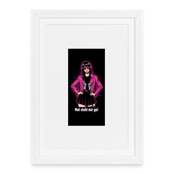 Pink Anime Rocker Girl - Gerahmtes Poster (27 × 37 cm) - Weiß - Vorne