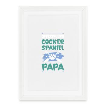 cocker spaniel dogs dad - Framed poster (27 × 37 cm) - white - Front