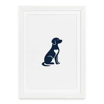 Conception canine avec cœur - Affiche encadrée (27 × 37 cm) - blanc - Devant