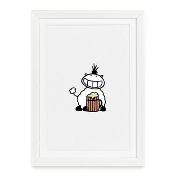 Beer sheep - Framed poster (27 × 37 cm) - white - Front