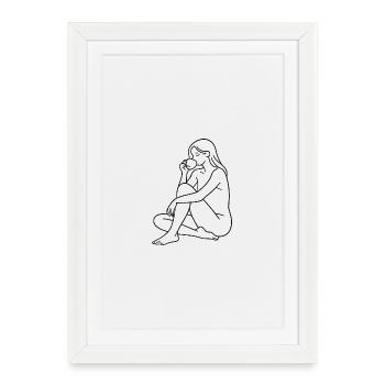 Figure de lignes avec pomme - Affiche encadrée (27 × 37 cm) - blanc - Devant