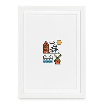Ma ville Amsterdam - Affiche encadrée (27 × 37 cm) - blanc - Devant