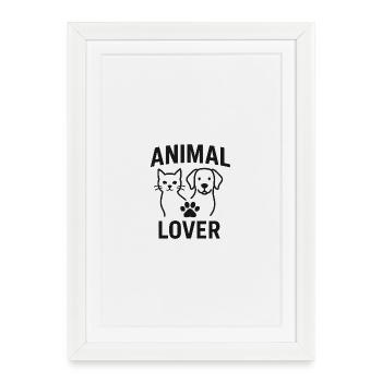 Conception d’amoureux des animaux et des chats - Affiche encadrée (27 × 37 cm) - blanc - Devant