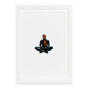 Figure de méditation LavaKern - Affiche encadrée (27 × 37 cm) - blanc - Devant