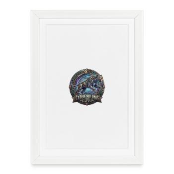 Cyber-Wildnis Panther - Gerahmtes Poster (27 × 37 cm) - Weiß - Vorne