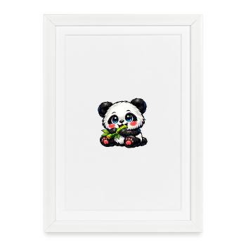 Cute Bamboo Panda - Framed poster (27 × 37 cm) - white - Front