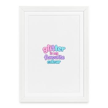 Les paillettes sont ma couleur préférée, les étés joyeux - Affiche encadrée (27 × 37 cm) - blanc - Devant