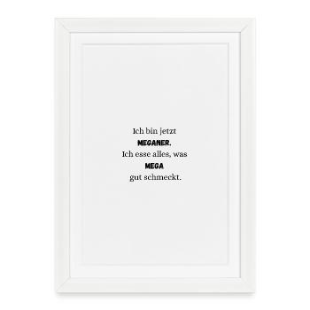 Megan - lettrage cool - Affiche encadrée (27 × 37 cm) - blanc - Devant