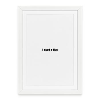 need hug - Affiche encadrée (27 × 37 cm) - blanc - Devant