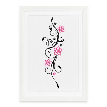 Belle fleurs en filigrane. Élément floral. - Affiche encadrée (27 × 37 cm) - blanc - Devant