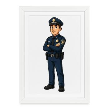 Police officer on duty illustration - Framed poster (27 × 37 cm) - white - Front