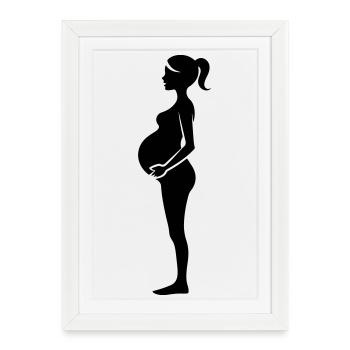 Femme enceinte - Affiche encadrée (27 × 37 cm) - blanc - Devant