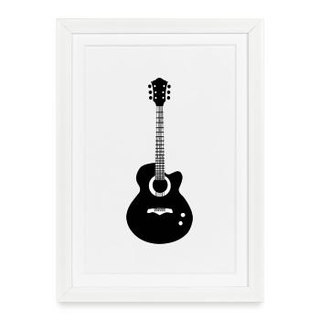 Guitare - Affiche encadrée (27 × 37 cm) - blanc - Devant
