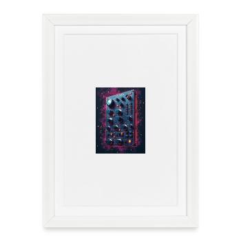 Synthétiseur futuriste dans le design spatial - Affiche encadrée (27 × 37 cm) - blanc - Devant