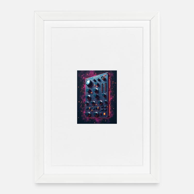 Futuristic synthesizer in space design - Framed poster (27 × 37 cm) - white