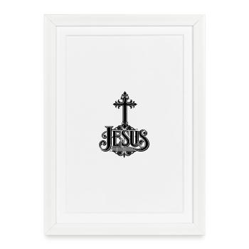Croix de Jésus - Affiche encadrée (27 × 37 cm) - blanc - Devant