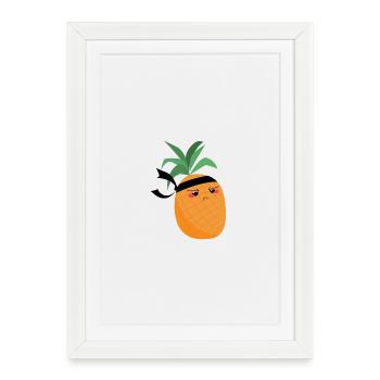 Ninja Pineapple - Fruity Warrior - Framed poster (27 × 37 cm) - white - Front