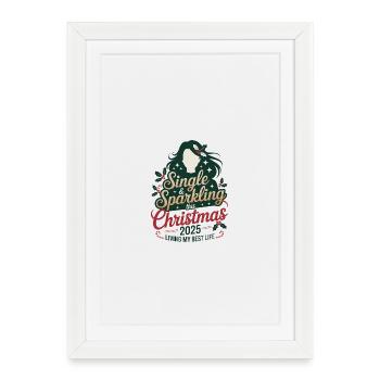 Single & Sparkling Christmas 2025 - Framed poster (27 × 37 cm) - white - Front