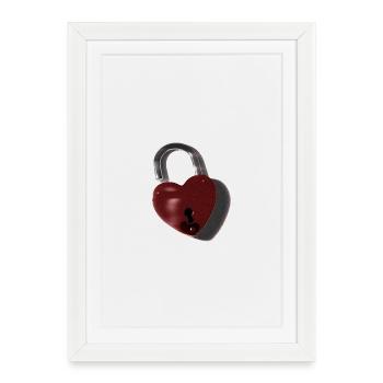 Heart lock motif - Framed poster (27 × 37 cm) - white - Front