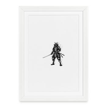 Katana de samouraï noir et blanc - Affiche encadrée (27 × 37 cm) - blanc - Devant