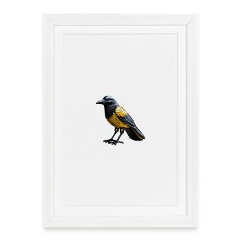Montre Bird Design aux couleurs vives - Affiche encadrée (27 × 37 cm) - blanc - Devant