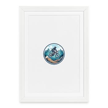 Mountain Adventure MTB Sticker - Framed poster (27 × 37 cm) - white - Front