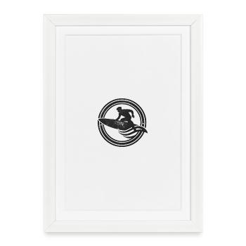 Surfer silhouette on wave - Framed poster (27 × 37 cm) - white - Front