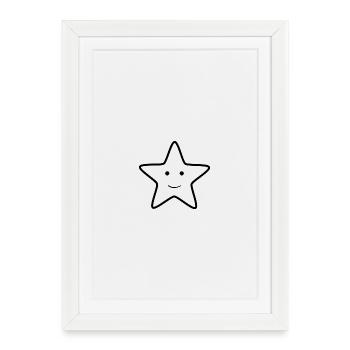 Star smile - Framed poster (27 × 37 cm) - white - Front