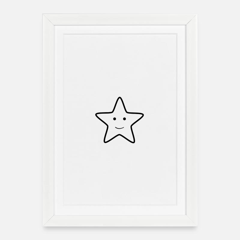 Star-Lächeln - Gerahmtes Poster (27 × 37 cm) - Weiß