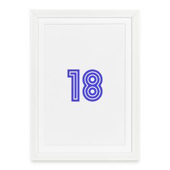 18. 18 ANS. 18e ANNIVERSAIRE. ANNIVERSAIRE 18 ANS. - Affiche encadrée (27 × 37 cm) - blanc - Devant