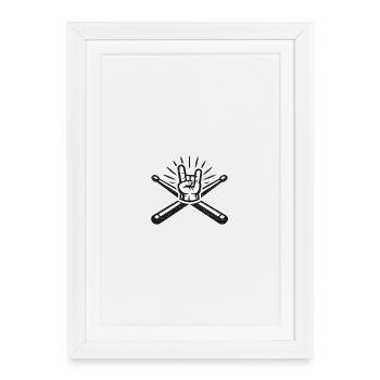 Drumming is Life - Gerahmtes Poster (27 × 37 cm) - Weiß - Vorne