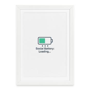 Digitale Ladeanimation auf T-Shirt - Gerahmtes Poster (27 × 37 cm) - Weiß - Vorne