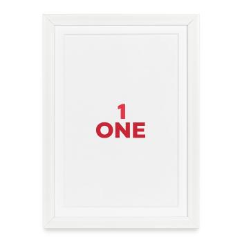 DESIGNE CHIFFRE UN EN ROUGE - Affiche encadrée (27 × 37 cm) - blanc - Devant