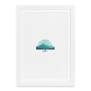 Paddleboard Aube sur les sommets - Affiche encadrée (27 × 37 cm) - blanc - Devant
