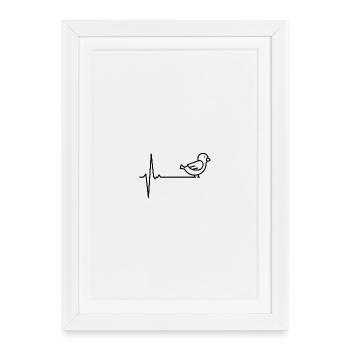 Heartbeat bird - Framed poster (27 × 37 cm) - white - Front