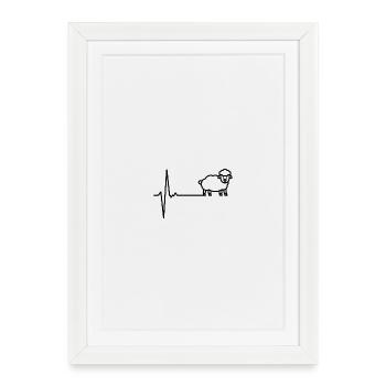 Heartbeat goat - Framed poster (27 × 37 cm) - white - Front