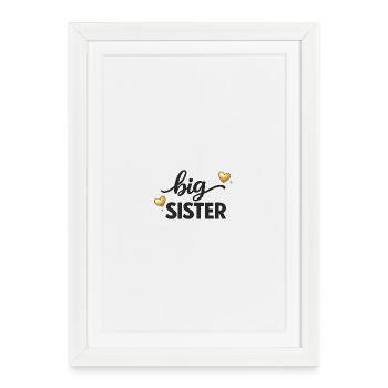 Tenue de grand frère et de grande sœur Shirt de grande sœur - Affiche encadrée (27 × 37 cm) - blanc - Devant