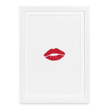 Red Kiss - Framed poster (27 × 37 cm) - white - Front