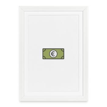Billet en euros | Monnaie, Finance & Monnaie - Affiche encadrée (27 × 37 cm) - blanc - Devant
